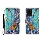 For Galaxy S20 Ultra 3D Colored Drawing Horizontal Flip Leather Case with Holder & Card Slot & Wallet(Purple Butterfly) - 1