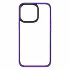 For iPhone 14 ROCK Guard Transparent Phone Case (Purple) - 1