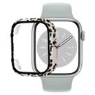 Tempered Glass Film PC Watch Case For Apple Watch Series 8&7 45mm(Leopard Print) - 1