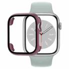 Tempered Glass Film PC Watch Case For Apple Watch Series 9 / 8 / 7 45mm(Wine Red) - 1