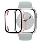 Tempered Glass Film PC Watch Case For Apple Watch Series 9 / 8 / 7 45mm(Rose Gold) - 1