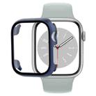 Tempered Glass Film PC Watch Case For Apple Watch Series 9 / 8 / 7 45mm(Midnight Blue) - 1