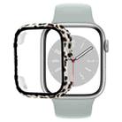Tempered Glass Film PC Watch Case For Apple Watch Series 9 / 8 / 7 41mm(Leopard Print) - 1