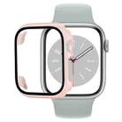 Tempered Glass Film PC Watch Case For Apple Watch Series 9 / 8 / 7 41mm(Pink) - 1