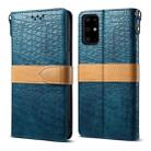 For Galaxy S20 Plus Splicing Color Crocodile Texture PU Horizontal Flip Leather Case with Wallet & Holder & Card Slots & Lanyard(Blue) - 1