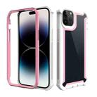 For iPhone 14 Pro Max Shockproof Space Phone Case (Pink White) - 1