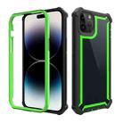 For iPhone 14 Pro Max Shockproof Space Phone Case (Black Green) - 1