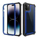 For iPhone 14 Pro Max Shockproof Space Phone Case (Black Blue) - 1