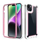 For iPhone 14 Plus Shockproof Space Phone Case (Pink White) - 1