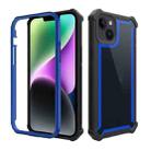 For iPhone 14 Plus Shockproof Space Phone Case (Black Blue) - 1