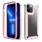 For iPhone 13 Pro Shockproof Space Phone Case (Pink White) - 1