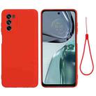 For Motorola Moto G62 5G Pure Color Liquid Silicone Shockproof Full Coverage Phone Case(Red) - 1