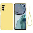 For Motorola Moto G62 5G Pure Color Liquid Silicone Shockproof Full Coverage Phone Case(Yellow) - 1