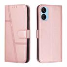 For Tecno Camon 19 Neo Stitching Calf Texture Buckle Leather Phone Case(Pink) - 1