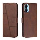For Tecno Camon 19 Neo Stitching Calf Texture Buckle Leather Phone Case(Brown) - 1