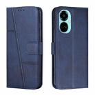 For Tecno Camon 19 Pro 5G Stitching Calf Texture Buckle Leather Phone Case(Blue) - 1