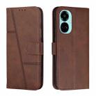 For Tecno Camon 19 Pro 5G Stitching Calf Texture Buckle Leather Phone Case(Brown) - 1