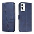 For Infinix Note 12 5G / 12 Pro Stitching Calf Texture Buckle Leather Phone Case(Blue) - 1