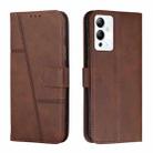 For Infinix Note 12i Stitching Calf Texture Buckle Leather Phone Case(Brown) - 1