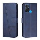 For Infinix Smart 6 Plus Stitching Calf Texture Buckle Leather Phone Case(Blue) - 1