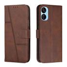 For Tecno Spark 9 Pro Stitching Calf Texture Buckle Leather Phone Case(Brown) - 1