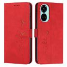 For Tecno Camon 19 Skin Feel Heart Pattern Leather Phone Case(Red) - 1