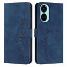 For Tecno Camon 19 Skin Feel Heart Pattern Leather Phone Case(Blue) - 1