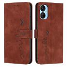For Tecno Camon 19 Neo Skin Feel Heart Pattern Leather Phone Case(Brown) - 1