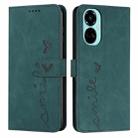 For Tecno Camon 19 Pro 5G Skin Feel Heart Pattern Leather Phone Case(Green) - 1