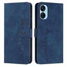 For Tecno Spark 9 Pro Skin Feel Heart Pattern Leather Phone Case(Blue) - 1