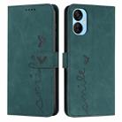 For Tecno Spark 9 Pro Skin Feel Heart Pattern Leather Phone Case(Green) - 1