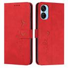 For Tecno Spark 9T Skin Feel Heart Pattern Leather Phone Case(Red) - 1