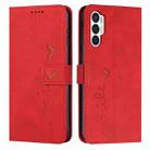 For Tecno Pova 3 Skin Feel Heart Pattern Leather Phone Case(Red) - 1
