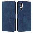 For Tecno Pova 3 Skin Feel Heart Pattern Leather Phone Case(Blue) - 1