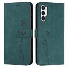 For Tecno Pova 3 Skin Feel Heart Pattern Leather Phone Case(Green) - 1