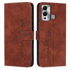 For Infinix Hot 12 Play Skin Feel Heart Pattern Leather Phone Case(Brown) - 1