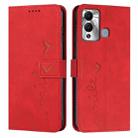 For Infinix Hot 12 Play Skin Feel Heart Pattern Leather Phone Case(Red) - 1