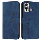 For Infinix Hot 12 Play Skin Feel Heart Pattern Leather Phone Case(Blue) - 1