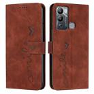 For Infinix Hot 12i Skin Feel Heart Pattern Leather Phone Case(Brown) - 1