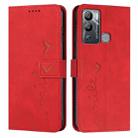 For Infinix Hot 12i Skin Feel Heart Pattern Leather Phone Case(Red) - 1