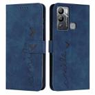 For Infinix Hot 12i Skin Feel Heart Pattern Leather Phone Case(Blue) - 1