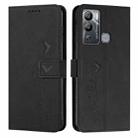 For Infinix Hot 12i Skin Feel Heart Pattern Leather Phone Case(Black) - 1