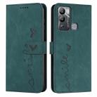 For Infinix Hot 12i Skin Feel Heart Pattern Leather Phone Case(Green) - 1