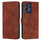 For Infinix Note 12 G96 Skin Feel Heart Pattern Leather Phone Case(Brown) - 1