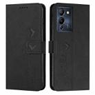 For Infinix Note 12 G96 Skin Feel Heart Pattern Leather Phone Case(Black) - 1