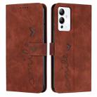 For Infinix Note 12i Skin Feel Heart Pattern Leather Phone Case(Brown) - 1