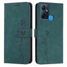 For Infinix Smart 6 Plus India Skin Feel Heart Pattern Leather Phone Case(Green) - 1