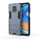 For Xiaomi Redmi Note 9 Pro Max Shockproof PC + TPU Protective Case with Invisible Holder(Navy Blue) - 1