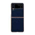 For Samsung Galaxy Z Flip4 5G Genuine Leather Xiaoya Series Nano Electroplating Phone Case(Blue) - 1