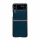 For Samsung Galaxy Z Flip4 5G Genuine Leather Xiaoya Series Nano Electroplating Phone Case(Dark Green) - 1